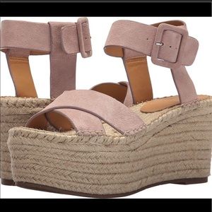 Marc fisher pink platform wedges